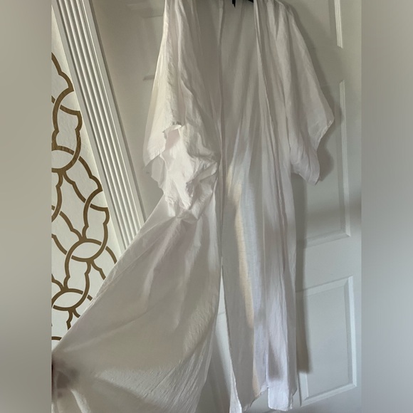 AIRY NATURAL BOHEMIAN WHITE COTTON KIMONO!! VACAY!! - Picture 3 of 9